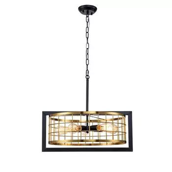 Светильник подвесной Indigo, 10003/5P Black. 5х60Вт, E27, 580х580х285/1085 мм, цвет золотой