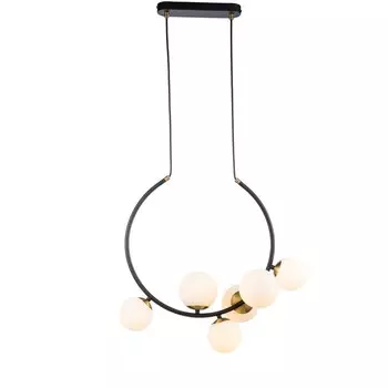 Светильник подвесной Indigo, 11002/6P Black. 6х40Вт, G9, 566х284х573/1773 мм, цвет матовый белый