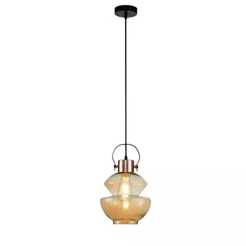 Светильник подвесной Indigo, 11022/B/1P Black. 1х60Вт, E27, 220х220х370/1870 мм, цвет янтарный