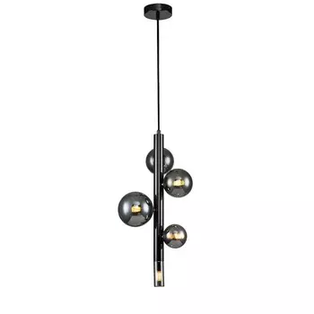 Светильник подвесной Indigo, 11026/5P Black. 5х28Вт, G9, 200х200х460/1660 мм, цвет дымчатый