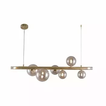 Светильник подвесной Indigo, 11026/8PL Gold. 8х28Вт, G9, 1000х275х300/1480 мм, цвет янтарный