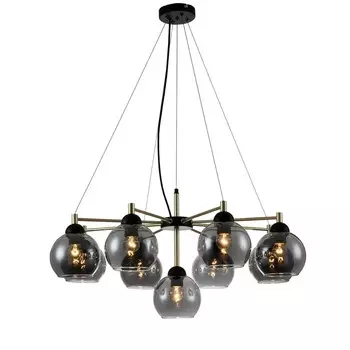 Светильник подвесной Indigo, 11029/9P Black. 9х60Вт, E27, 800х800х430/1200 мм, цвет дымчатый