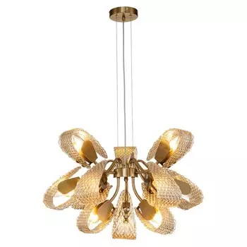 Светильник подвесной Indigo, 11033/12P Amber. 12х40Вт, E14, 680х680х435/1500 мм, цвет янтарный