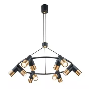 Светильник подвесной Indigo, 11036/12P Black. 12х35Вт, GU10, 780х780х1000 мм, цвет черный/бронза