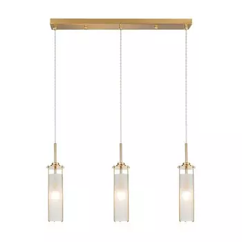 Светильник подвесной Indigo, 11038/3P Brass. 3х40Вт, E14, 600х100х465/1965 мм, цвет белый матовый