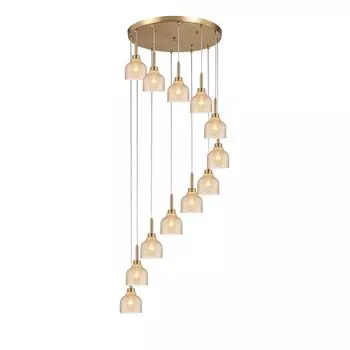 Светильник подвесной Indigo, 11039/12P Amber. 12х40Вт, E27, 700х700х3695 мм, цвет янтарный
