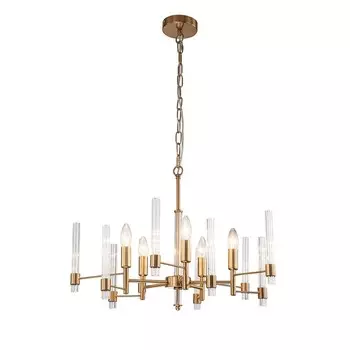 Светильник подвесной Indigo, 11040/5P Brass. 5х60Вт, E14, 650х650х420/1200 мм, цвет прозрачный