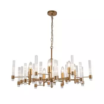 Светильник подвесной Indigo, 11040/7P Brass. 7х60Вт, E14, 760х760х420/1200 мм, цвет прозрачный