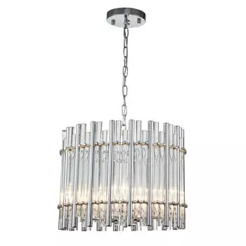 Светильник подвесной Indigo, 12025/5P Chrome. 5х40Вт, E14, 450х450х375/1575 мм, цвет прозрачный