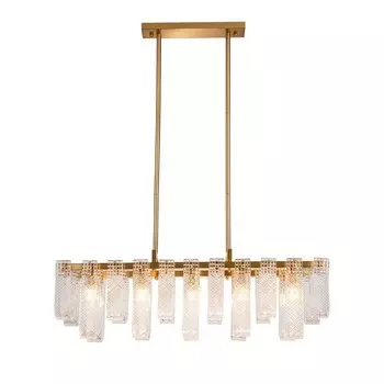 Светильник подвесной Indigo, 12027/10PL Brass. 10х40Вт, E14, 900х300х275/1120 мм, цвет прозрачный