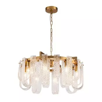 Светильник подвесной Indigo, 12027/8P Brass. 8х40Вт, E14, 620х620х215/1090 мм, цвет прозрачный