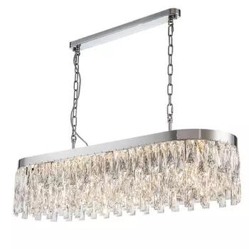 Светильник подвесной Indigo, 12029/10PL Chrome. 10х40Вт, E14, 1000х300х245/1045 мм, цвет прозрачный