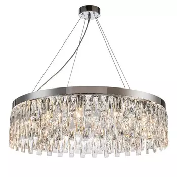 Светильник подвесной Indigo, 12029/12P Chrome. 12х40Вт, E14, 800х800х255/1255 мм, цвет прозрачный