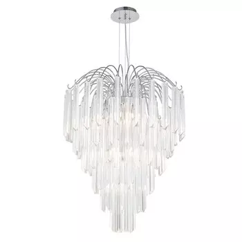 Светильник подвесной Indigo, 12035/13P Chrome. 13х40Вт, G9, 600х600х900/1450 мм, цвет прозрачный