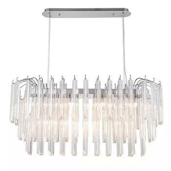 Светильник подвесной Indigo, 12035/13PL Chrome. 13х40Вт, G9, 900х320х550/1200 мм, цвет прозрачный