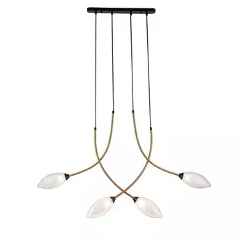 Светильник подвесной Indigo, 13001/4P Black. 4х25Вт, G9, 970х90х345/2060 мм, цвет матовый белый