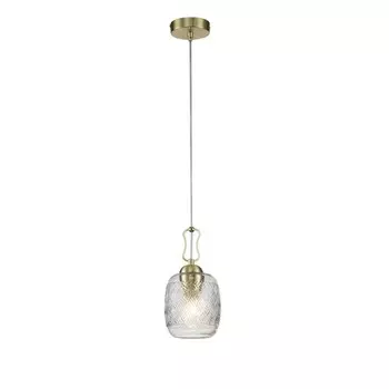 Светильник подвесной Indigo, 13007/A/1P Gold. 1х60Вт, E27, 138х138х295/1810 мм, цвет прозрачный
