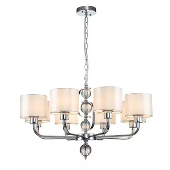 Светильник подвесной Indigo, 13011/8P Chrome. 8х60Вт, E27, 778.5х778.5х460/1260 мм, цвет белый