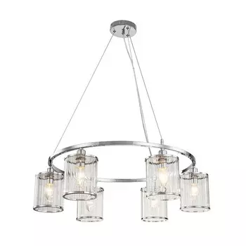 Светильник подвесной Indigo, 13022/6P Chrome. 6х60Вт, E14, 710х710х235/840 мм, цвет прозрачный