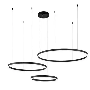 Светильник подвесной Indigo, 14001/3P Black. 3х129Вт, LED, 10500Лм, 3000-5700К, пульт ИК, 400/600/800х140х1240 мм, цвет белый
