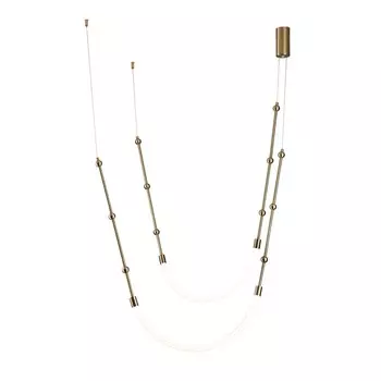 Светильник подвесной Indigo, 14010/2P Brass. 2х19Вт, LED, 1403Лм, 3000-6500К, пульт радио 2.4G, 1604х30х мм, цвет белый