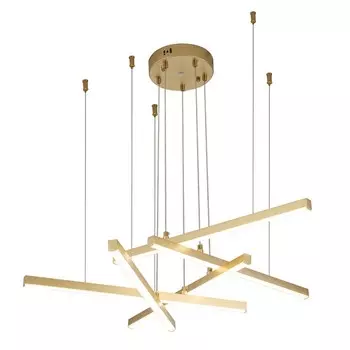 Светильник подвесной Indigo, 14017/5P Gold. 1х70Вт, LED, 5600Лм, 3000-6500К, пульт ИК, 800х800х183/1200 мм, цвет белый матовый