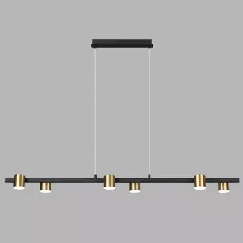 Светильник подвесной Lumion. Flint, 40Вт, Led, 1400х155 мм, цвет чёрный, латунь