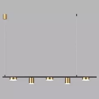 Светильник подвесной Lumion. Flint, 57Вт, Led, 1260х100 мм, цвет чёрный, латунь