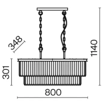 Светильник подвесной Maytoni MOD085PL-08CH, 8хE14, 40Вт, 80х34,8х114 см, цвет хром