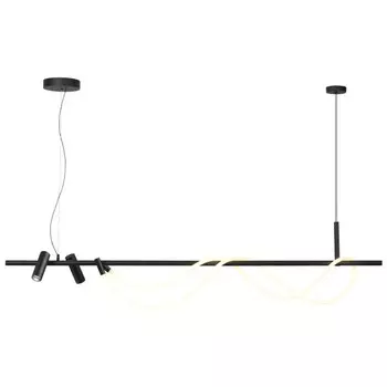 Светильник подвесной Odeon Light. Corda, 1х40Вт, Led, 215х1800 мм, цвет чёрный