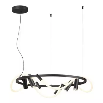 Светильник подвесной Odeon Light. Corda, 1х55Вт, Led, 900х900 мм, цвет чёрный