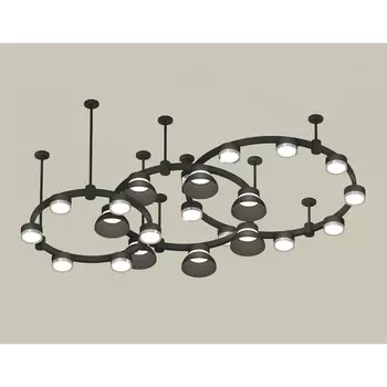 Светильник подвесной с акрилом Ambrella light, XR92222010, GX53 LED 12 Вт, цвет чёрный песок, серебро, белый матовый