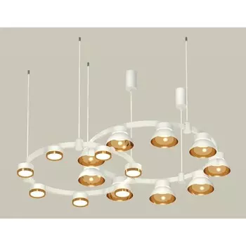 Светильник подвесной с акрилом Ambrella light, XR92081110, GX53 LED 12 Вт, цвет белый песок, золото жёлтое, прозрачный