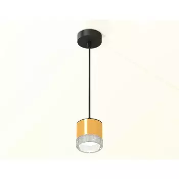 Светильник подвесной с композитным хрусталём Ambrella light, XP8121030, GX53 LED 12 Вт, цвет золото жёлтое, прозрачный, чёрный песок