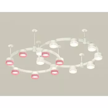 Светильник подвесной с композитным хрусталём Ambrella light, XR92211210, GX53 LED 12 Вт, цвет белый песок, прозрачный, розовый