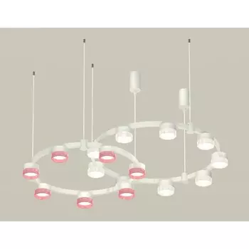 Светильник подвесной с композитным хрусталём Ambrella light, XR92081310, GX53 LED 12 Вт, цвет белый песок, прозрачный, розовый