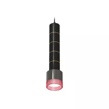 Светильник подвесной с композитным хрусталём Ambrella light, XP8115015, GX53 LED 12 Вт, цвет чёрный хром, розовый