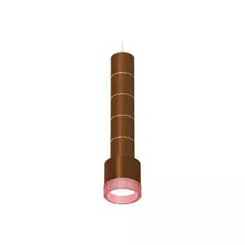 Светильник подвесной с композитным хрусталём Ambrella light, XP8117005, GX53 LED 12 Вт, цвет кофе песок, розовый