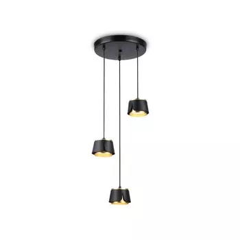 Светильник подвесной со сменной лампой Ambrella light, Techno family, TN71252, 3хGX53, цвет чёрный, золото