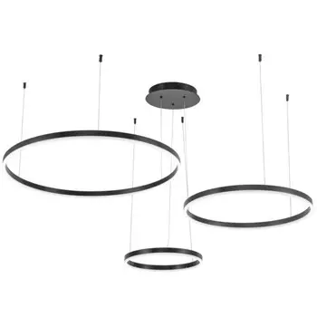 Светильник подвесной светодиодный Planetary 3xLED 110Вт, размер 80x80x30-130 см, цвет чёрный