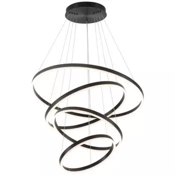 Светильник подвесной светодиодный Planetary 4xLED 134Вт, размер 80x80x30-130 см, цвет чёрный