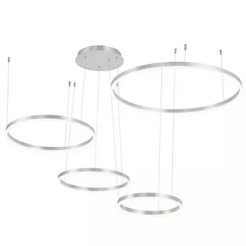 Светильник подвесной светодиодный Planetary 4xLED 134Вт, размер 80x80x30-130 см, цвет хром