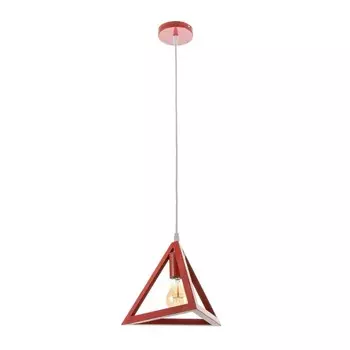 Светильник подвесной "Треугольник" 1x40Вт E27 красный 16х16х18-116 см
