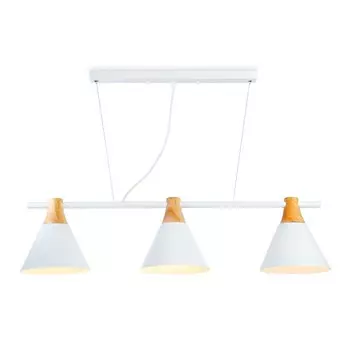 Светильник подвесной в стиле лофт Ambrella light, Traditional, TR8196, 3хE27, цвет белый, светлое дерево