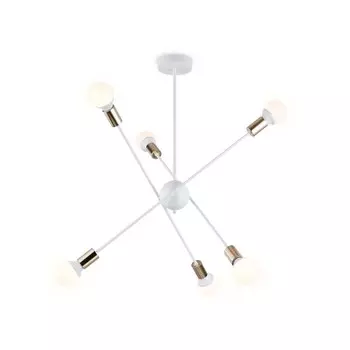 Светильник подвесной в стиле лофт Ambrella light, Loft, TR80432, 6хE27, цвет белый, золото