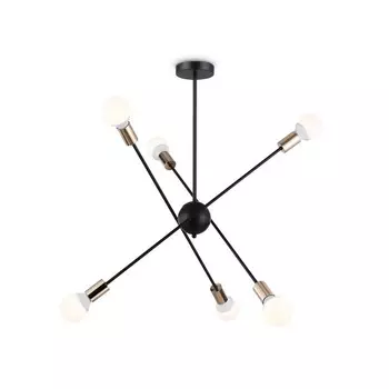Светильник подвесной в стиле лофт Ambrella light, Loft, TR80435, 6хE27, цвет чёрный, золото