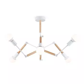 Светильник подвесной в стиле лофт Ambrella light, Loft, TR80485, 6хE27, цвет белый, светлое дерево