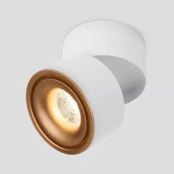 Светильник потолочный акцентный (спот) Elektrostandard, Klips LED 15 Вт, 100x100x106 мм, IP20, цвет белый матовый/золото