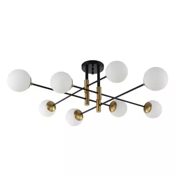 Светильник потолочный Crystal Lux, Fidel 0630/106, E27, 8х60 Вт, 35х100х100 см, цвет чёрный
