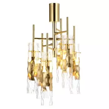 Светильник потолочный Crystal Lux, Primavera 2750/106, G9, 6х60 Вт, 55х24х30 см, цвет золотой